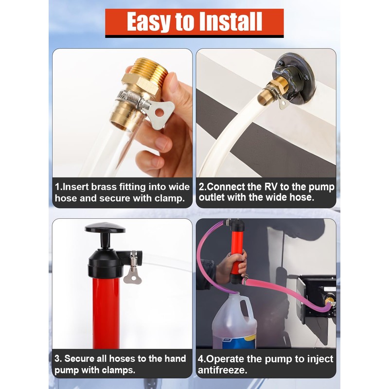 Hand Fuel Transfer Pump with Leakproof Clamps - Versatile Manual