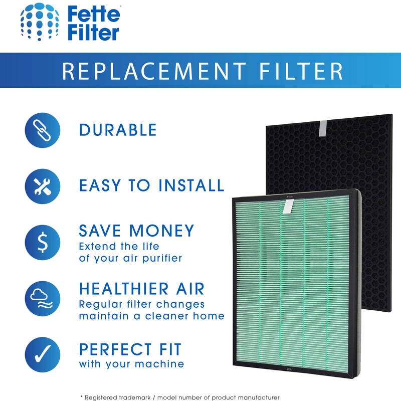Fette Filter - Air Purifier Replacement Set Compatible with BioGS