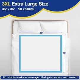MKISS Bed Pads Disposable 36" x 36" (100 Counts), Large Incontinence Underpads Leakproof Quick Drying Max Absorbent Disposable Pee Pads for Adults, Baby, Puppy, Children, Elderly