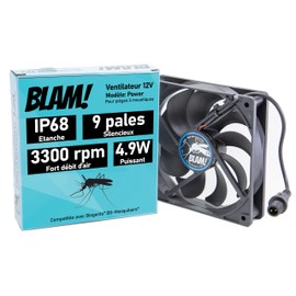 BLAM! Lüfter 12 V IP68 kompatibel mit Biogents (*) BG-Moosquitaire (*) Mückenfalle Wasserdicht Modell Power 4,9 W starke Saugleistung 4,9 W Bürstenlos 9 Flügel