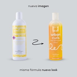 URBAN CURLS Shampoo Natural para Cabello Rizado 360ml – Definición de Rizos, Hidratación y Nutrición – Sin Sulfatos, Parabenos ni Siliconas – Con Aceite de Coco y Extractos Naturale
