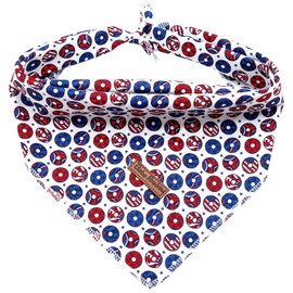Bobo Rainbow Independence Day Dog Bandana, Patriotic 4th of July Pet Kerchief 1PC Washable Cotton Square Dog Scarfs for Small Medium Large Dogs