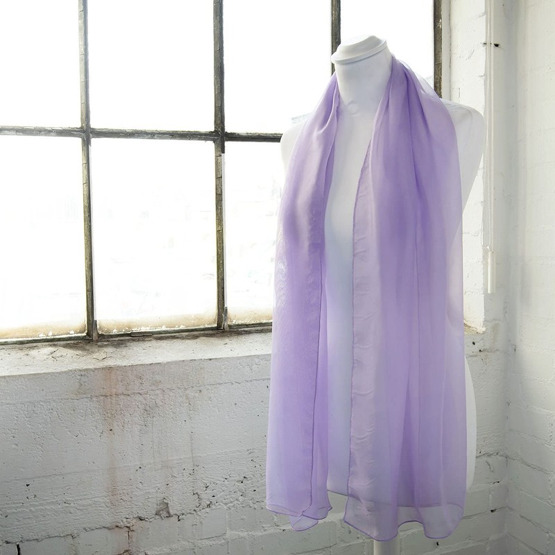 Basic Sense Plain Chiffon Soft Sheer Scarf, Lilac