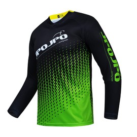 JPOJPO Men's Mountain Bike Jersey Long Sleeve MTB Off-Road Racing Downhill Motocross Shirts Quick Dry&Moisture-Wicking Tops