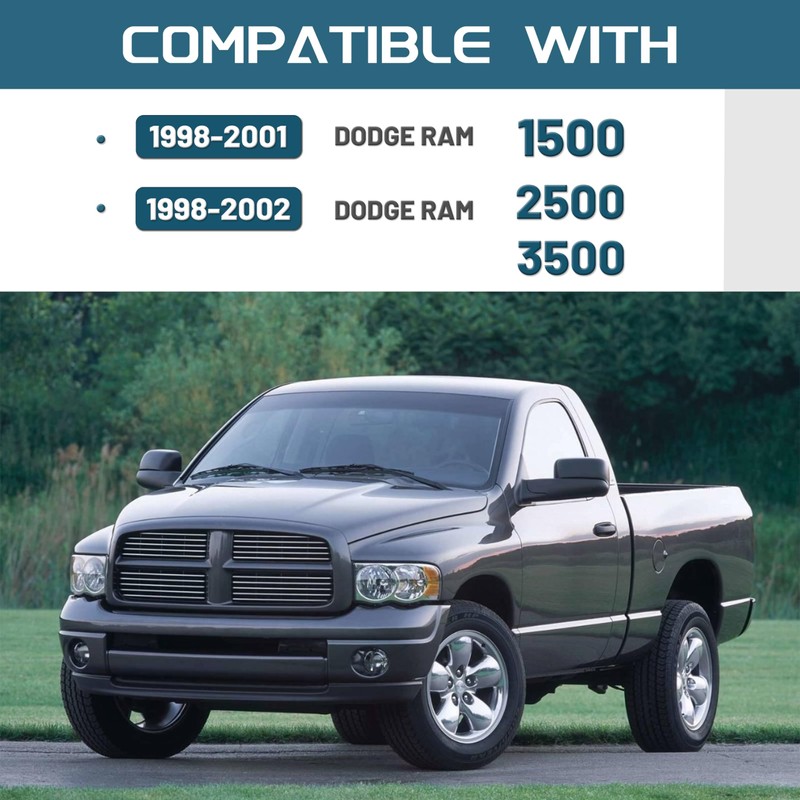 KUAFU Dash Bezel Cover Compatible with 1998-2002 Dodge Ram Truck