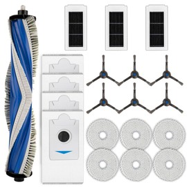 (20 Pack) X5 Omni Replacement Parts Compatible with ECOVACS DEEBOT X5 Omni/ X5 Pro Omni Robot Vacuum Cleaner, 1 Roller Brush, 6 Side Brushes, 4 Dust Bags, 3 HEPA Filters, 6 Mop Pads, Accessories Kit