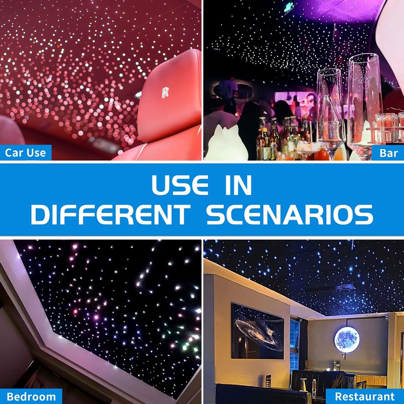 ATOKEE Fiber Optic Lights, 16W Dual Port Twinkle Starlight Headliner
