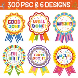 Dazoratix Reward Stickers for Kids - 300 Pcs Good Job Stickers for Kids 3 Rolls Preschool Supplies Stickers Inspirational Affirmation Badge Stickers Teacher School Classroom Potty Training Stickers