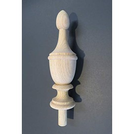 7 3/8 x 2 1/4 Wooden Urn Style Finial. Wood Choice: Soft Maple, Red Oak, Cherry, Mahogany. #71 (Oak)