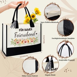 Shining She 40 50 60th Birthday Woman Gift, Retirement Gift Woman, Canvas Bag, Carry Bag, Birthday Gift for Women with Makeup Bag, Keyring for Mother, Wife, Friends, Colleague, Retirement.