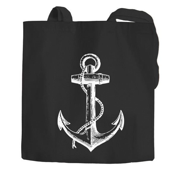 Moonworks® Jute Bag Anchor Tote Bag Fabric Bag Black 2