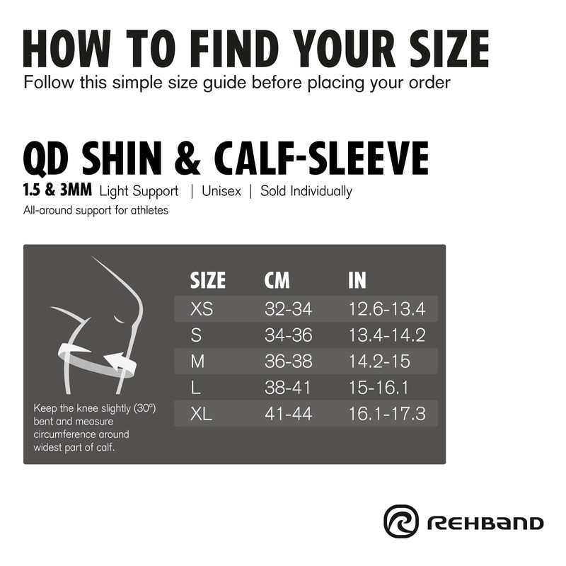 Rehband Neoprene Calf Support, 1 Piece, Shin Brace, Calf Compression