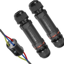 Cable Connector Waterproof IP68 3-Pole for 1-13 mm Cable Diameter, 2 Pieces Junction Box, Outdoor Underground Cable, Junction Box, Street Landscape Lights, Cable Sleeve, Connection Box