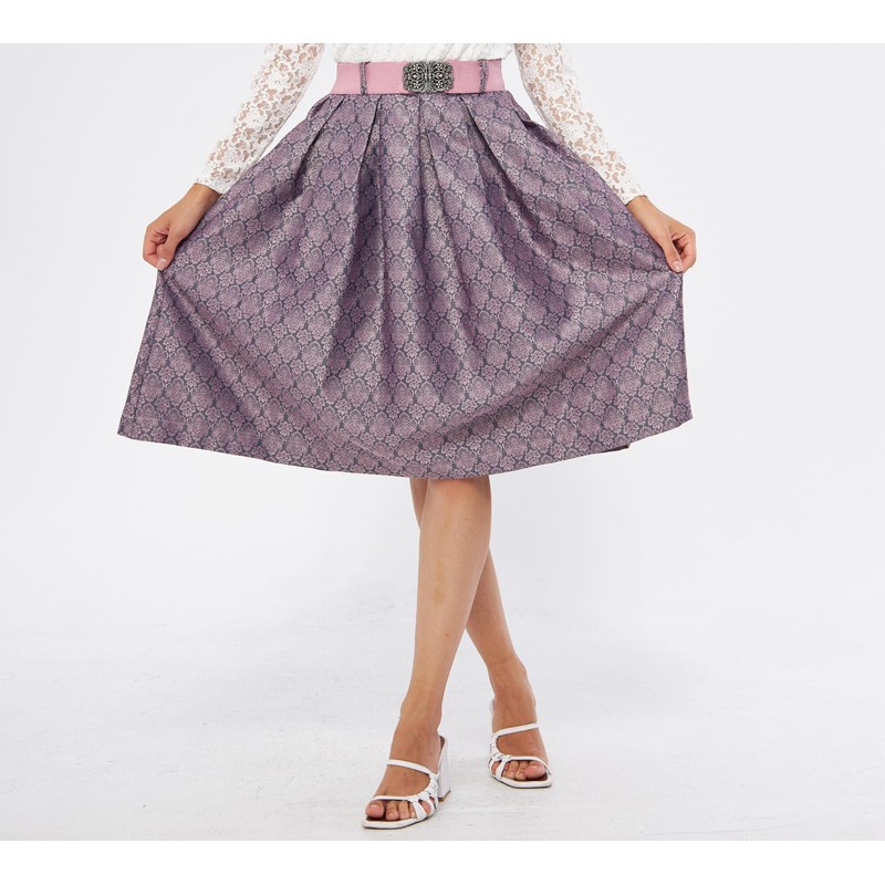 Lifos 0800 Dirndl Skirt, Costume Skirt with Belt Paisley Pattern,