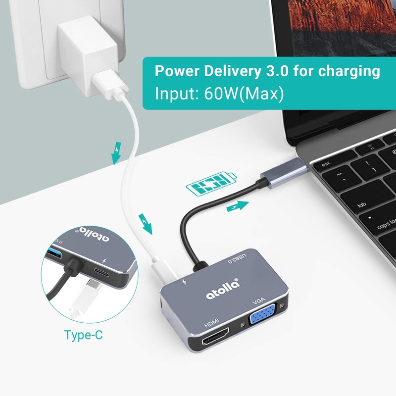 Atolla USB-C Hub Adapter USB C to HDMI UHD with
