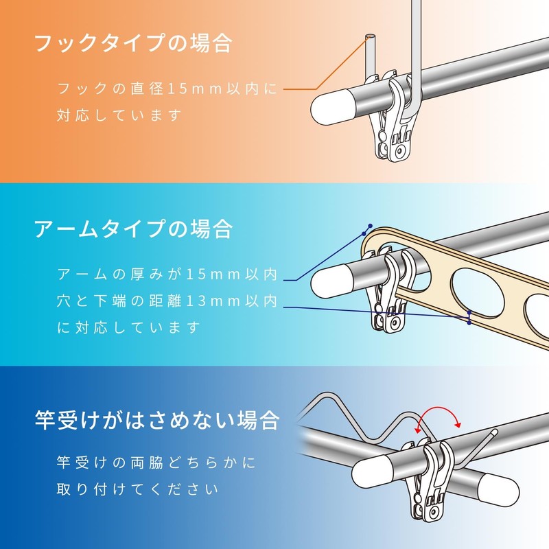 レック すべり止め付き U字 竿ストッパー (2個入) W-472