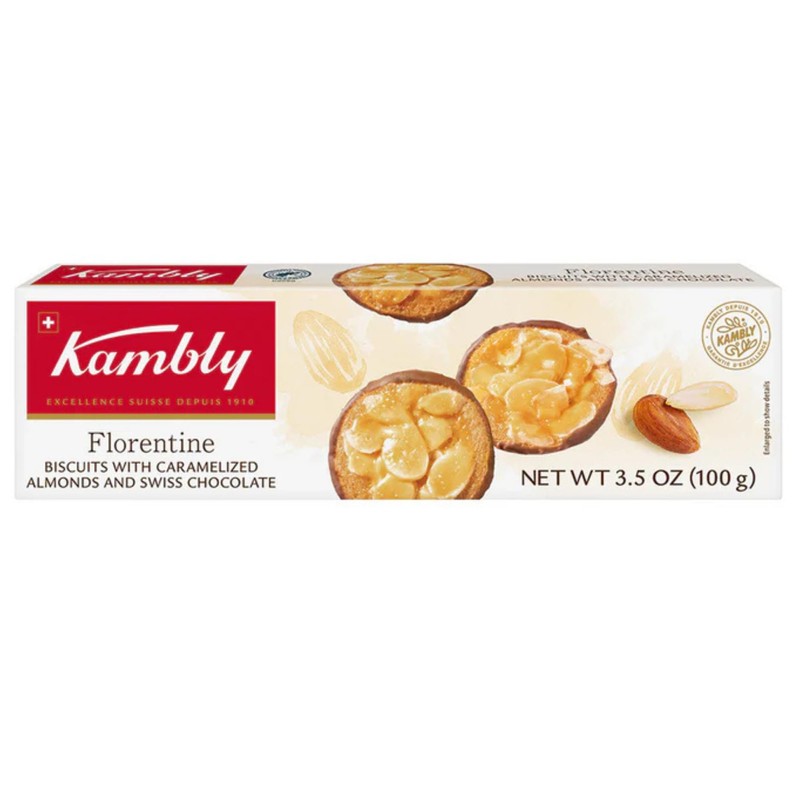 Kambly Florentine Biscuits, 3.5 oz | Biscuits with Caramelized Almonds