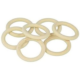 Artemio 21005035 Set of 7 Round Rings to Decorate, Wood, Beige, 9 x 1.5 x 13 cm
