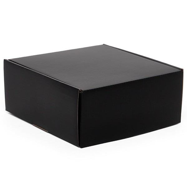 Corrugated Tuck Top Box - Black - 7-1/2" x 7-1/2" x 3-1/4" - Case of 10