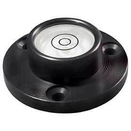 Driak 2PC 32mm/1.34"Mini Spirit Level Bubble Circular Vial Bullseye Level Round Bubble Level Black Angle Clear Mini Round Bubble Spirit Level with Mounting Holes