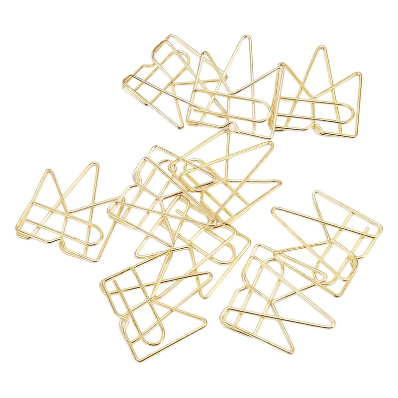 100PCS Metal Crown Paper Clips Multifunctional Rustproof Electroplating Process Prevent