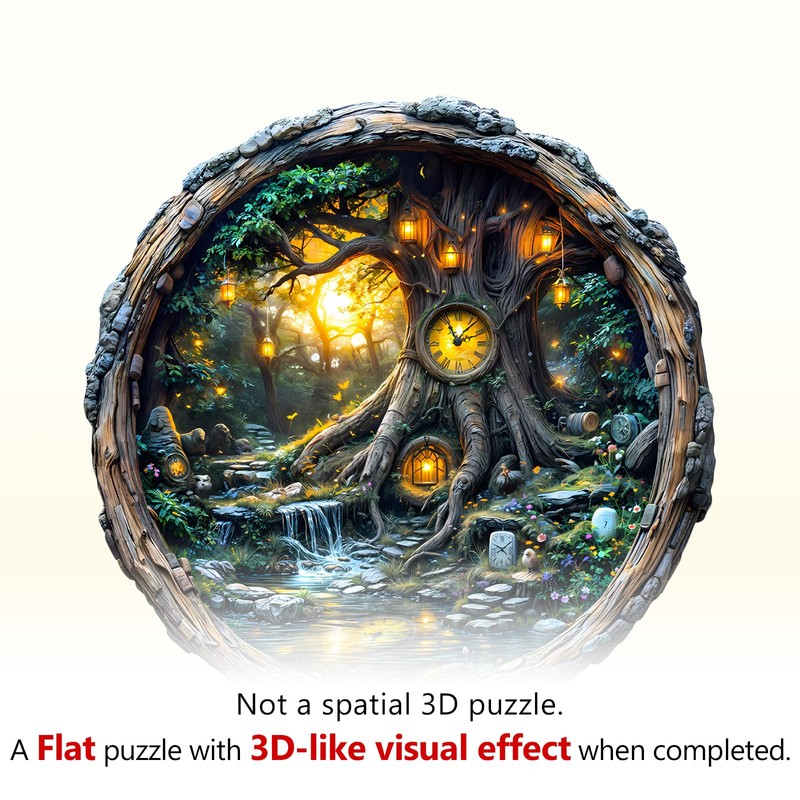 KaayeeWood Wooden Puzzle Adults, Magic Time Tree Wooden Puzzle, Unique