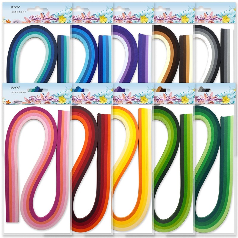 JUYA QP540C40H-07 Thick Multicolor Quilling Strips Set, 160+ GSM 40