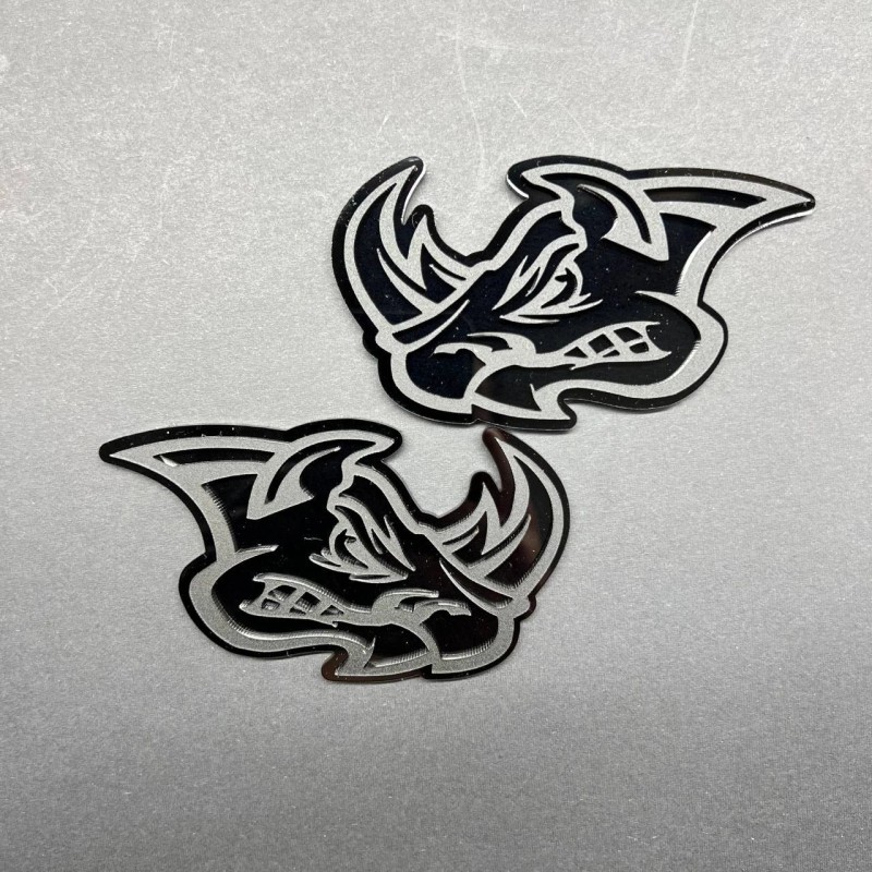 Emblem Badge 2pcs Rhino Badges Emblem Black Mate Black BADGES
