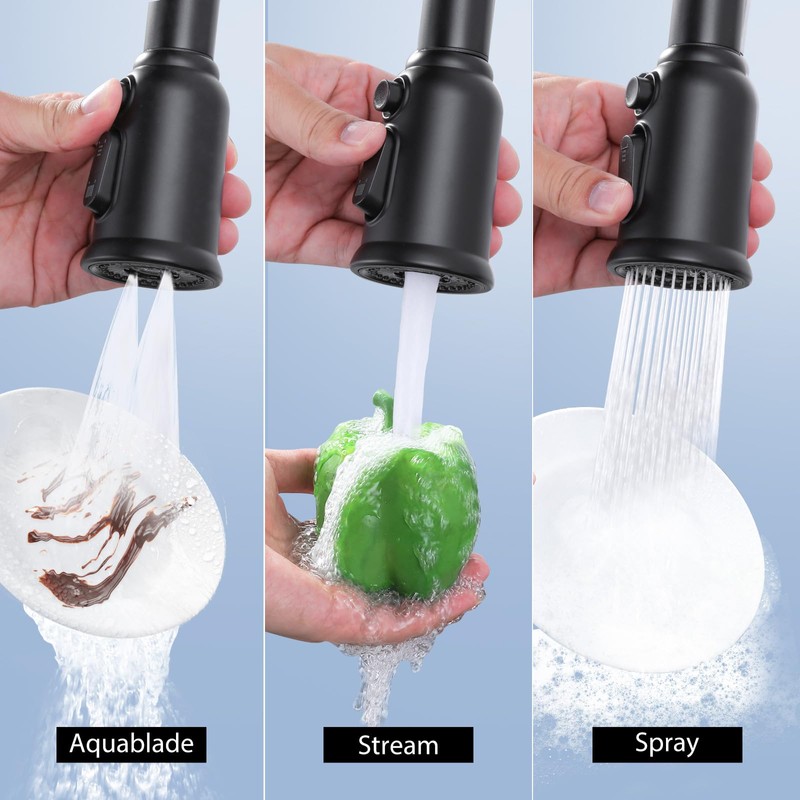 ALEASHA Pull Down Kitchen Faucet Spray Head Replacement, 3-Function Kitchen