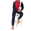H.I.S Pyjamas Long Crew Neck, Blue, red, white