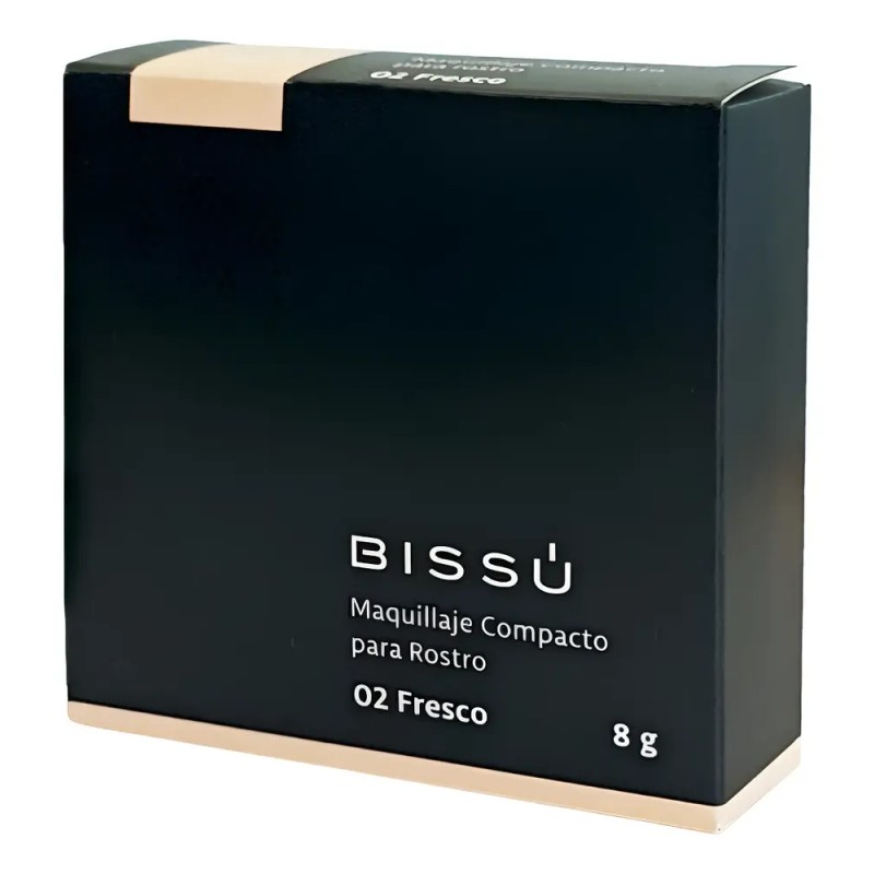 Maquillaje Polvo Compacto Bissú Acabado Mate 8g Tono 02 Fresco