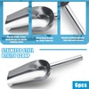 Uenhoy 6 Pcs Stainless Steel Ice Scoop 6 OZ Metal