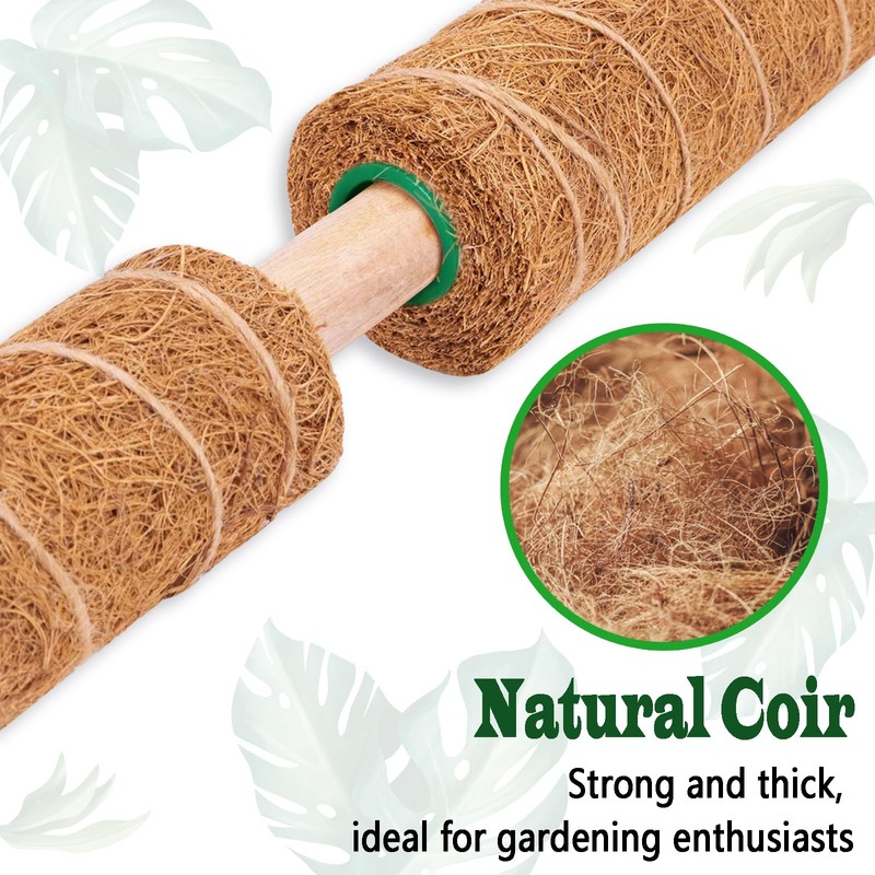 2 Pack 17 Inch Moss Pole, Stackable Moss Poles for