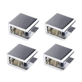 4Pcs Glass Shelf Bracket Adjustable Glass Shelf Bracket Zinc Alloy Glass Clamp Clip Holder, Solid Glass Shelf Clamp Holder for 10-12MM Thickness Glass TypeA (L)