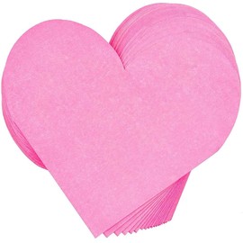 Heart Shaped Paper Napkins for Valentine's Party, Hot Pink (6.5 x 6.5 In, 50 Pack)