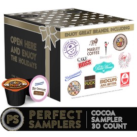 Perfect Samplers Hot Chocolate Single Serve Cups For Keurig K cup Brewers, Variety Pack Sampler, Cocoa, 30 Count