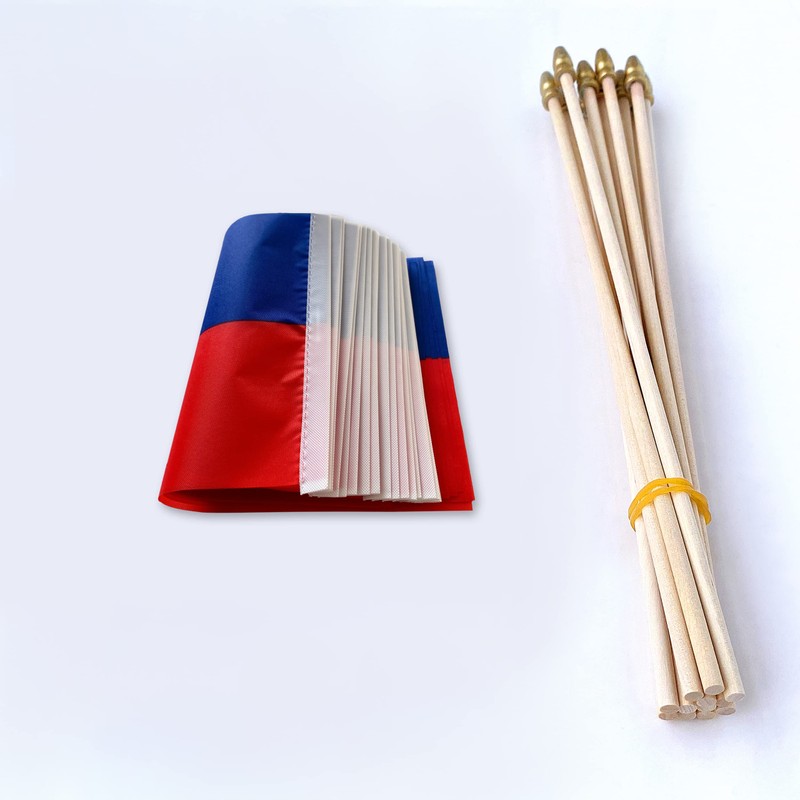 TSMD Haiti Stick Flag Haitian Small Mini Hand Held Flags,5x8