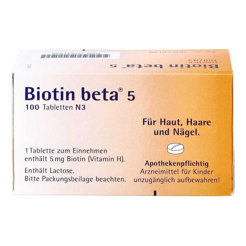 Biotin Beta 5 Pack of 100 Tablets (Pack 1841948