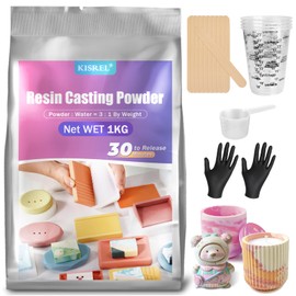 Resin Casting Powder 1000g, Fast Curing Casting Resin Kit for Beginners, 20~30 Minutes Demold, Water Activated Plaster Powder for Craft Casting, Easy Mixing and Self Leveling