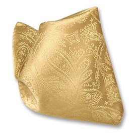 Vesuvio Napoli PAISLEY - Pañuelo cuadrado para hombre con bolsillo para hombre, Dorado, 10x10"