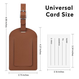 jealkip Luggage Tags for Suitcase Travel Bag Labels Privacy Protection Luggage Tag for Baggage PVC Baggage ID Label Tags brown