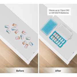JJC Silicone CR2 Battery Case Holder Organizer, PP Battery Storage Box for 12pcs CR2 / CR15H270 Batteries, Water-Resistant and Easy to Carry