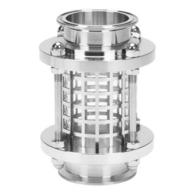 DERNORD in-Line Sight Glass with Clamp End, Flow Sanitary Straight Sight Glass SUS316 2.5" Tri Clamp Type. (Flow Pipe OD64MM(Cage Protection Type))