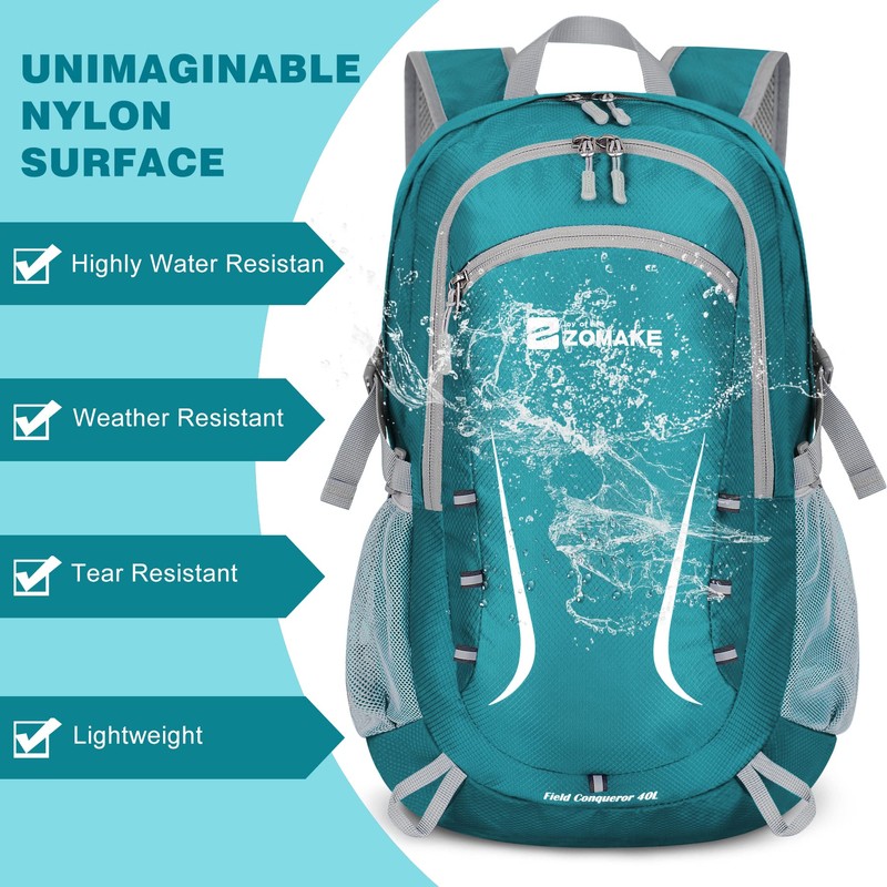 ZOMAKE 40L Foldable Backpack Lightweight Rucksack,Packable Small Backpacks Water Resistant
