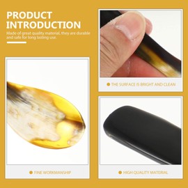 Hemoton 3PCS Caviar Mother of Pearl Teaspoons Soup Ox Horn Serving for Caviar, Ice Cream, Dessert,Espresso Coffee,Egg