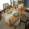 Elegant Table Runner with Long Tassels Cotton Linen Table Runner