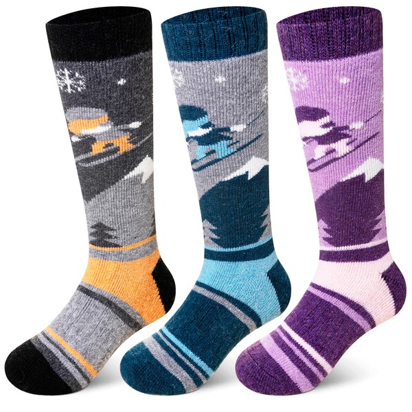 SeeyAN Kids Ski Socks Merino Wool Thermal Winter Socks Boys