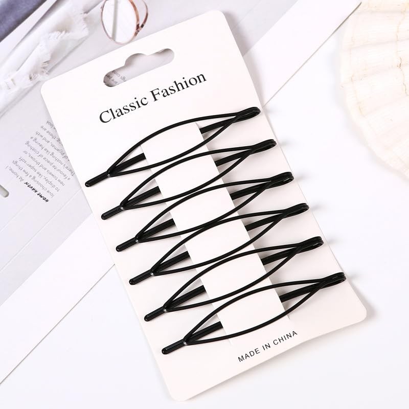 12Pcs Black Hair Pins Bobby Pins Women Invisible Hairgrip Black