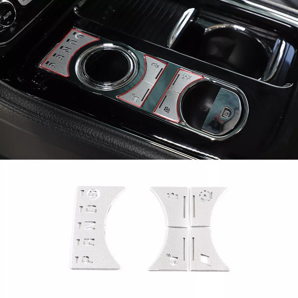 autopart2021 5PCS Silver Alloy Center Shift Gear Button Decals Cover