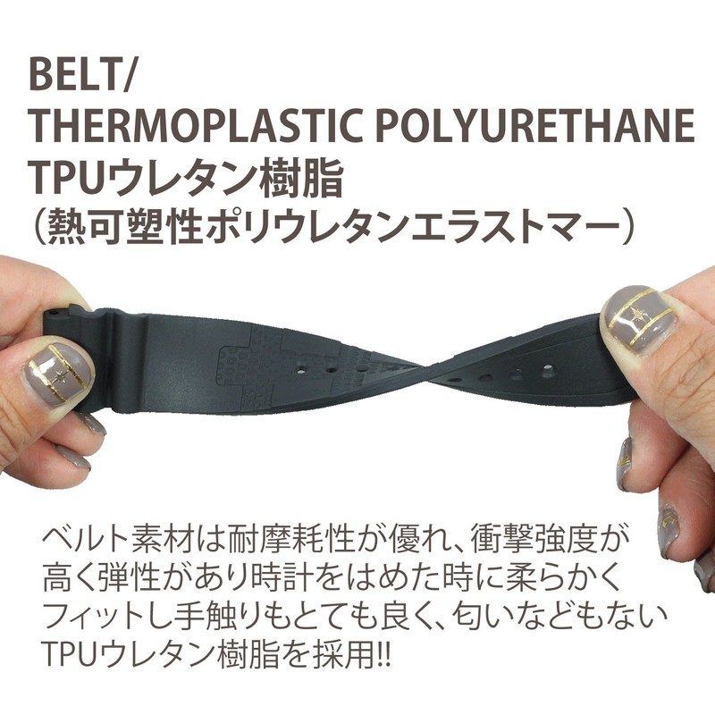 TARO'S TPU Urethane Black Replacement Watch Band / Strap with
